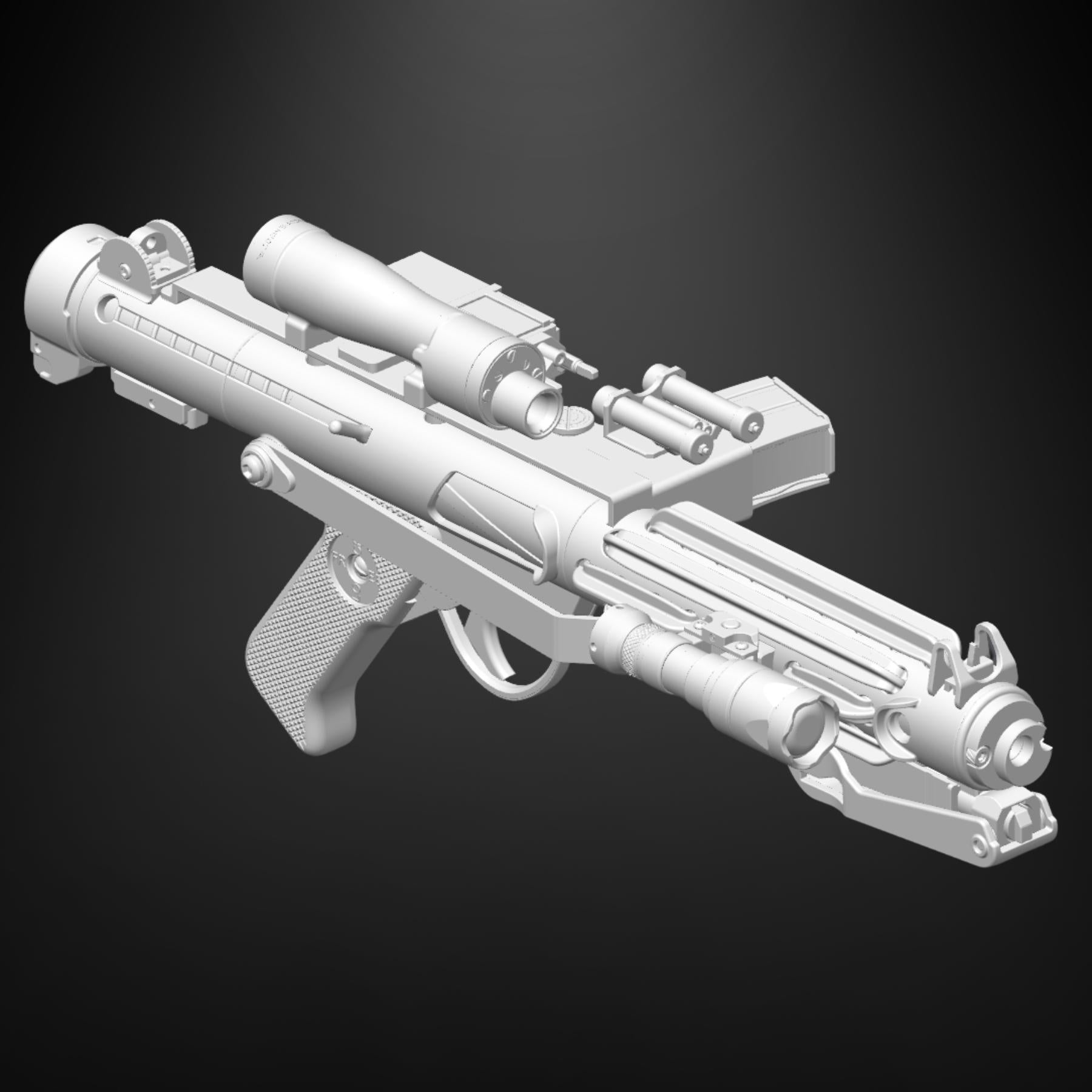 Finished painted example for Star Wars: E-11 Blaster