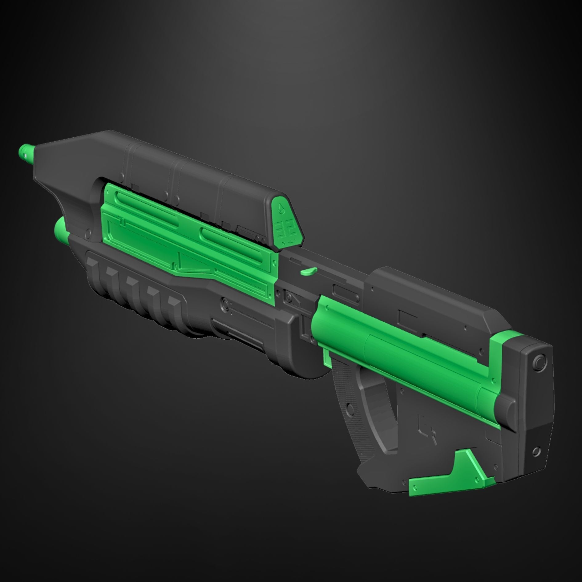 Finished painted example for Halo 3: MA40 Assault Rifle