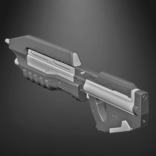 Source-anchored raw-grey RTA image for Halo 3: MA40 Assault Rifle - Ready to Assemble