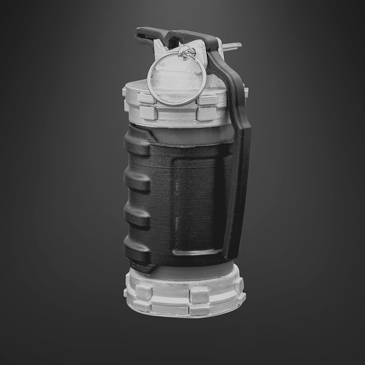 Source-anchored grey Build Kit image for Helldivers 2: G12 High Explosive Grenade with functional pin