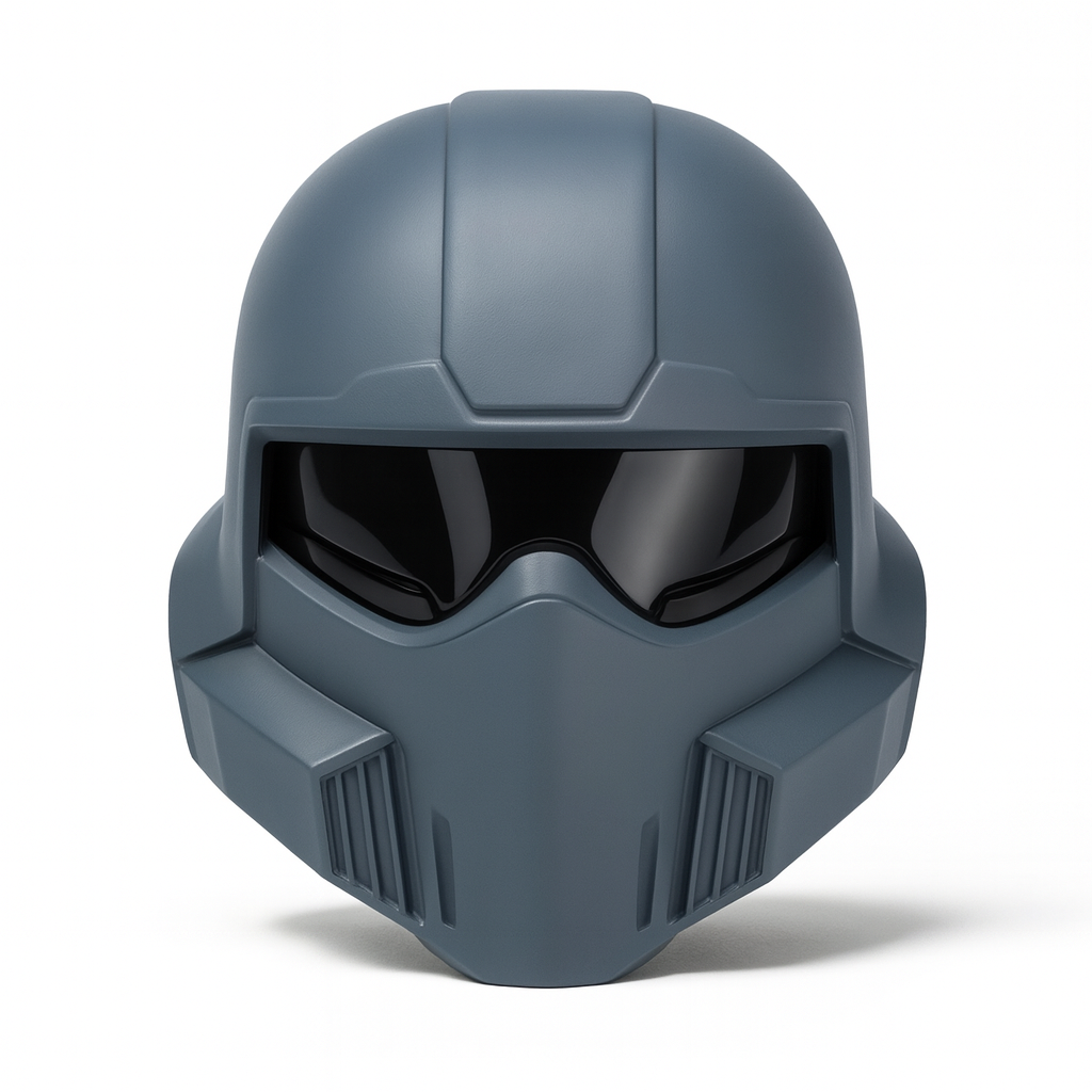 Assembled vapour-smoothed Build Kit hero image for Helldivers 2: TR-7 Ambassador Helmet